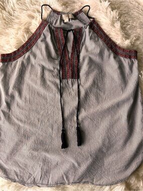 Loft Embroidered Tank Top - Size Small